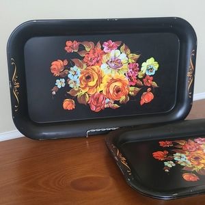 Vintage Metal Tray Set